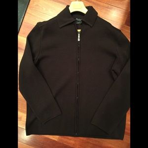 Vintage GUCCI Wool zip pull-up sweater. Dk. Brown